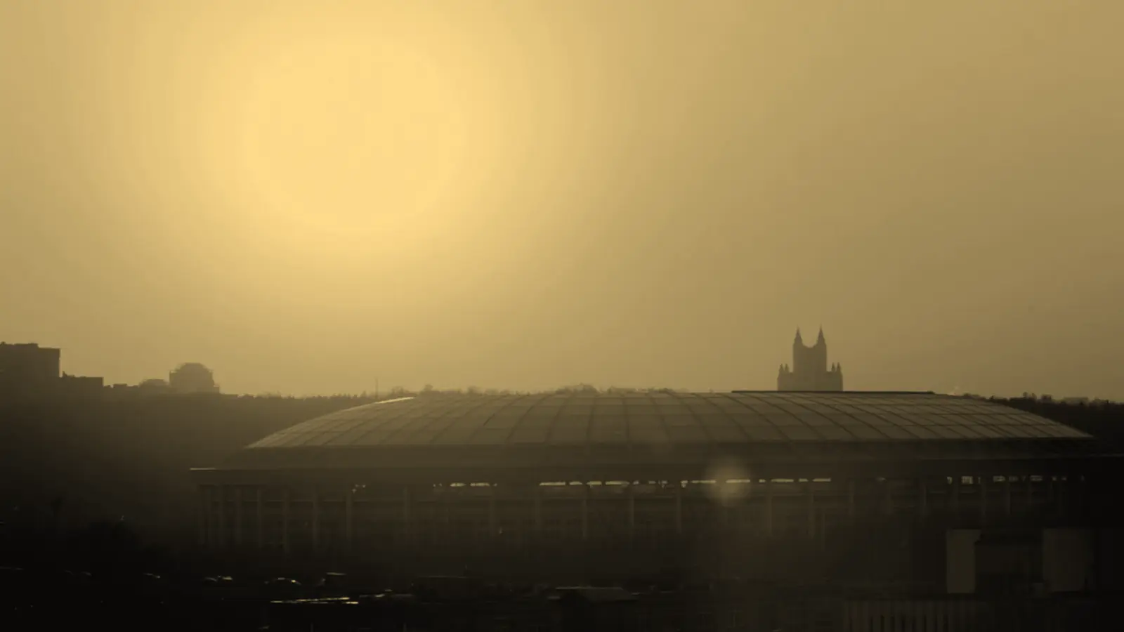 Stadium at golden hour